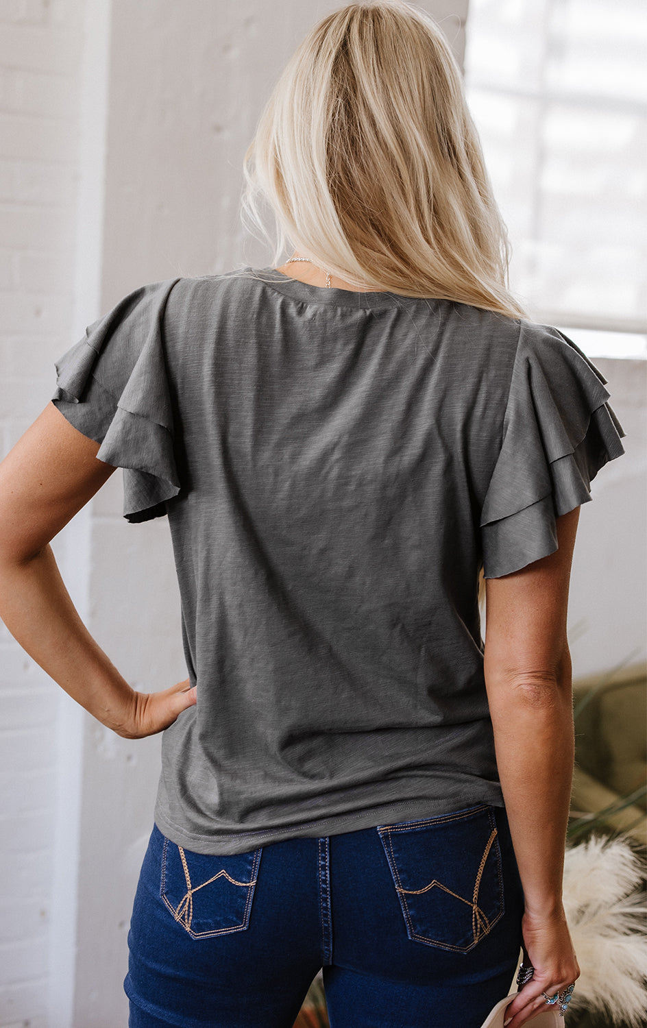 White Layered Ruffle Short Sleeve Round Neck Top