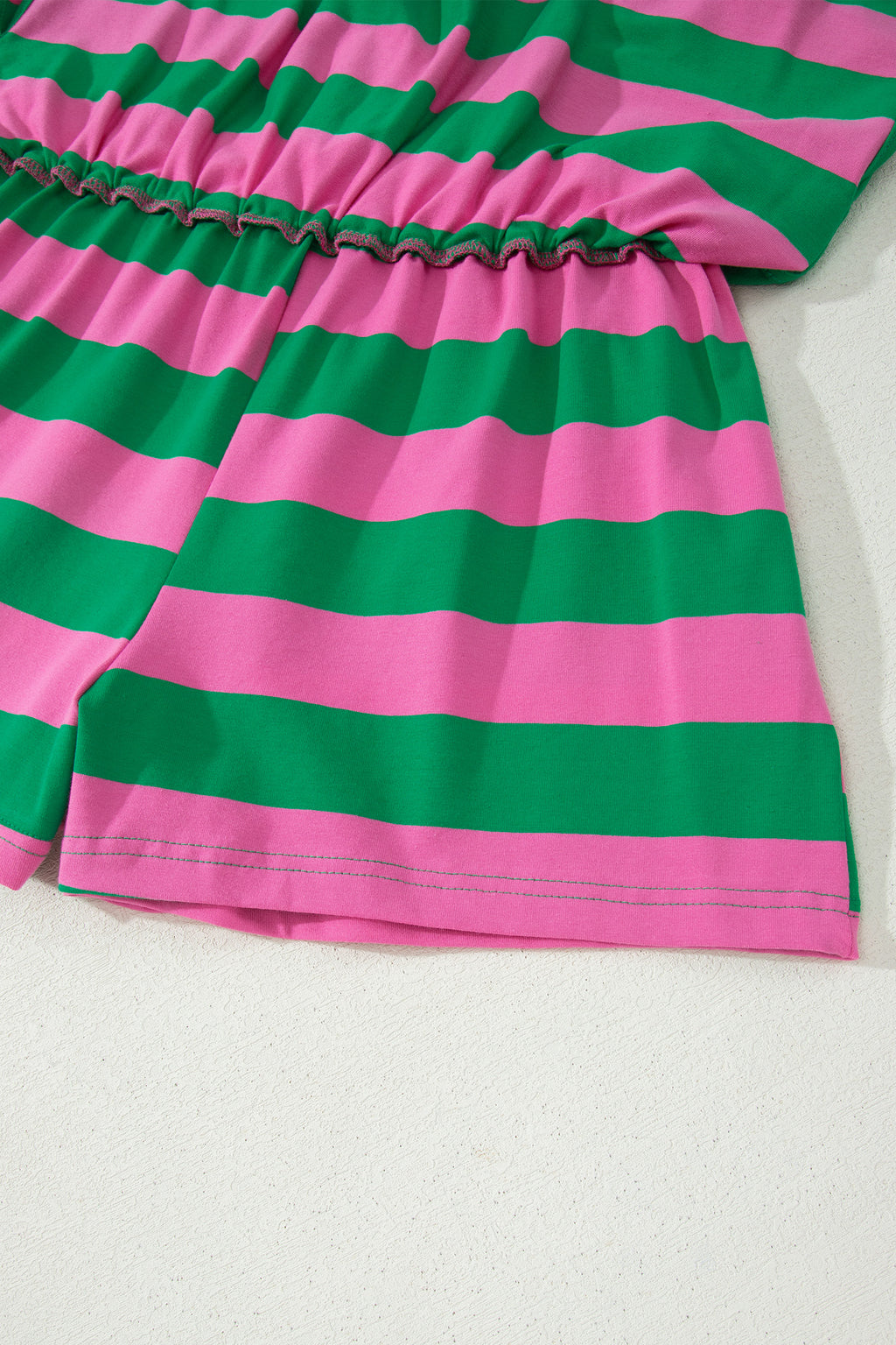 Pink Stripe Dolman Tee Drawstring Skort Athletic 2pcs Set