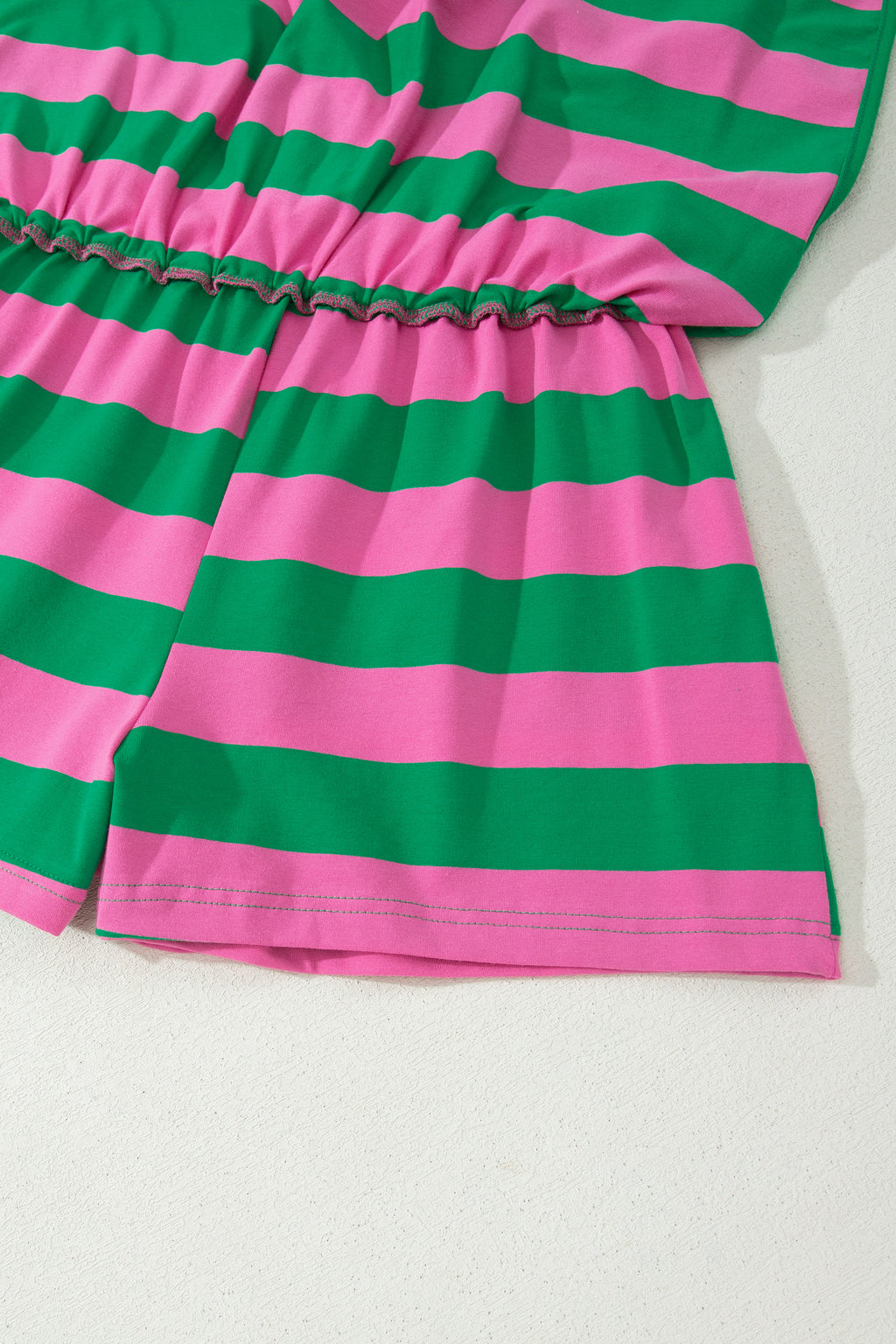 Pink Stripe Dolman Tee Drawstring Skort Athletic 2pcs Set